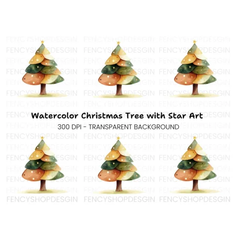 Festive Christmas Tree Clipart Bundle