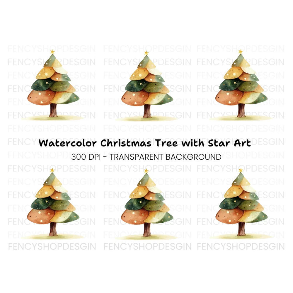 Festive Christmas Tree Clipart Bundle