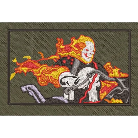 Infernal Rider Fire Embroidery Design
