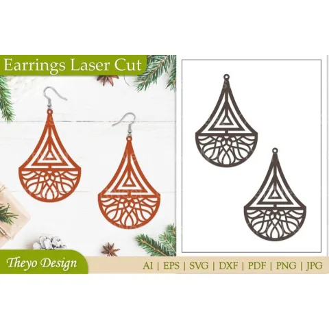 Lasercut Mandala Earrings SVG Bundle