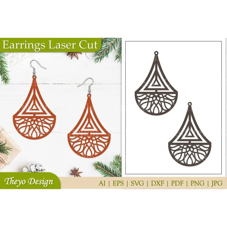 Lasercut Mandala Earrings SVG Bundle