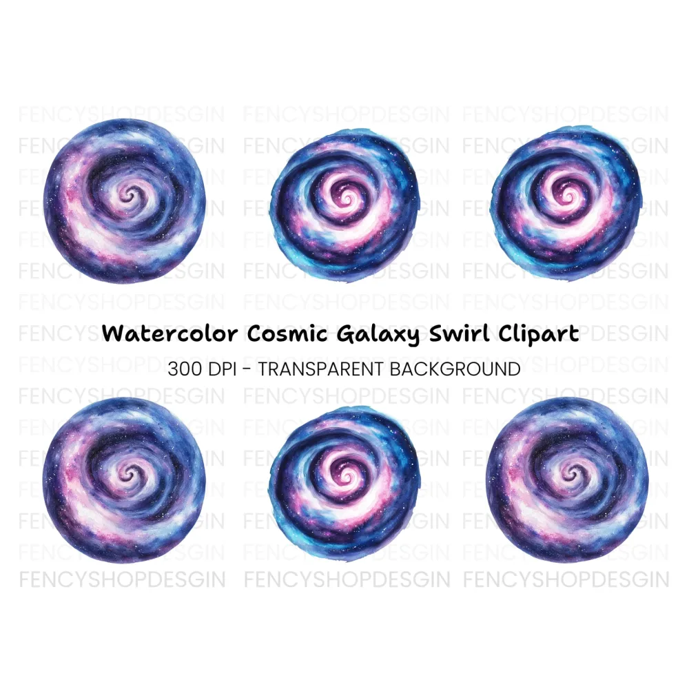 Galaxy Swirl Clipart Bundle