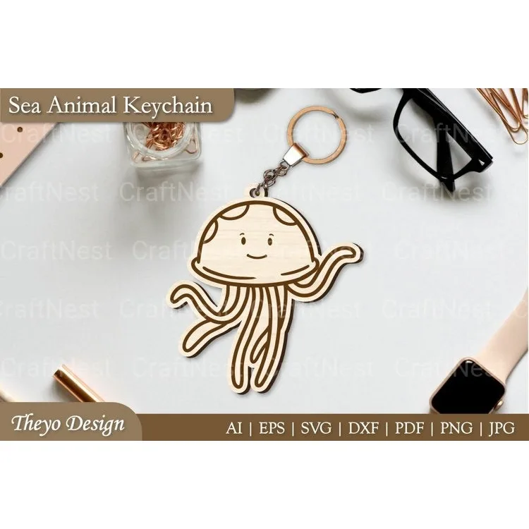 Cute Sea Animal Key Chain SVG Bundle