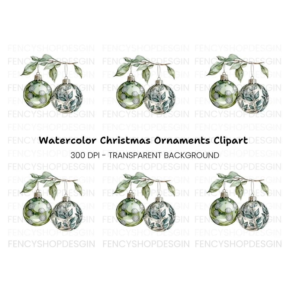 Christmas Ornaments Clipart Bundle
