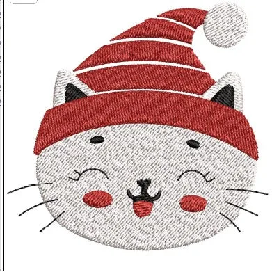 Cat Face Embroidery Design