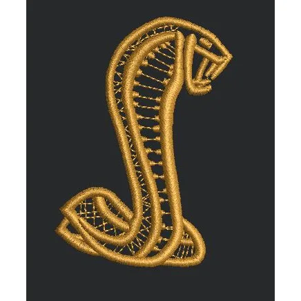 Golden Serpentine Silhouette Embroidery Design