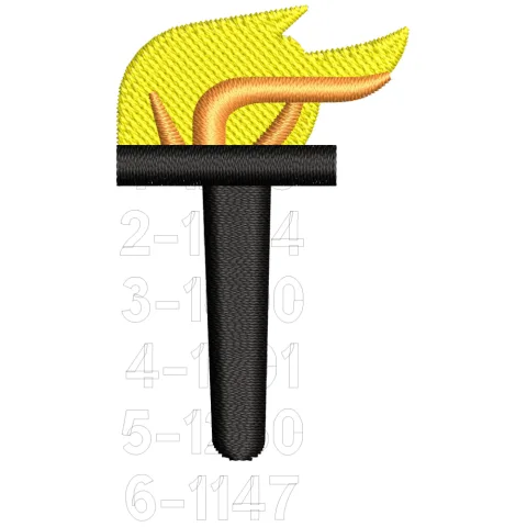 Flame Stick Embroidery Design