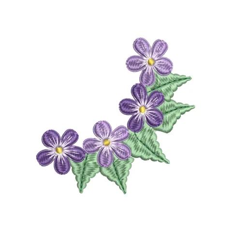 Blue Flower Embroidery Design