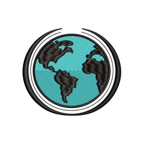 World Ocean Map Embroidery Design