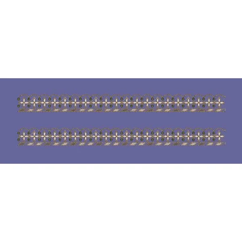 Floral Jacquard Border Horizontal Golden Lines Embroidery Design