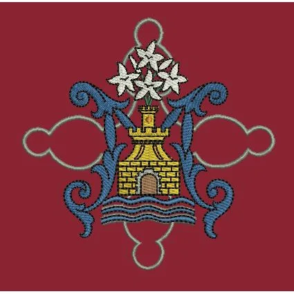 Ibiza Town Embroidery Design