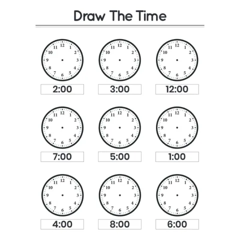 Draw the Time Worksheets for Kindergarten