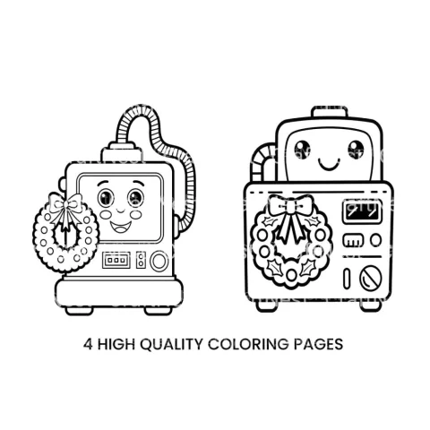 Cute Christmas Robots Coloring Books