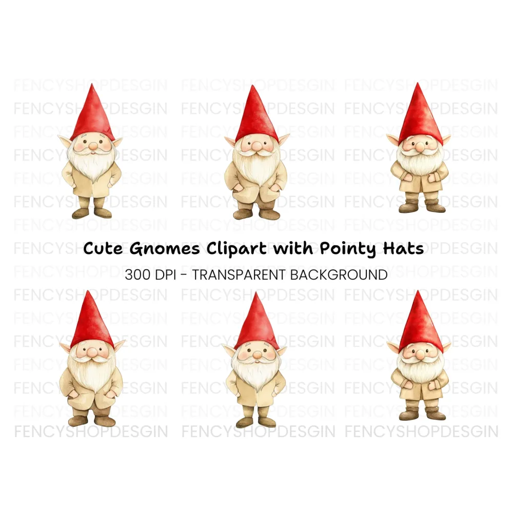 Cute Gnomes Clipart Bundle