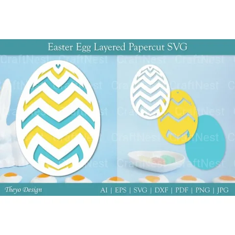 Easter Egg Layered Papercut SVG Bundle
