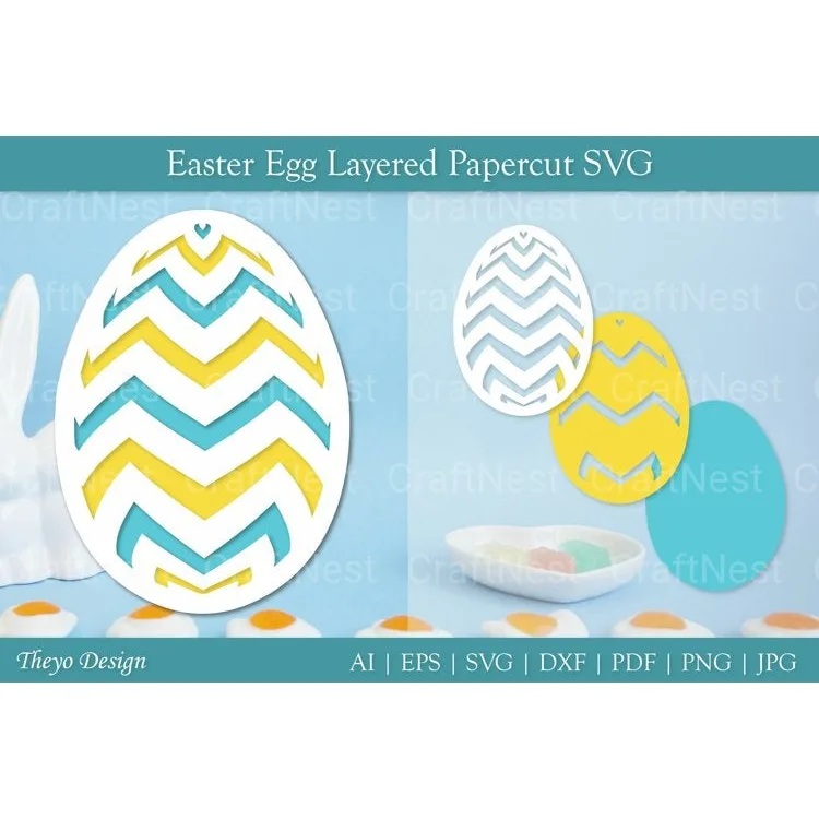 Easter Egg Layered Papercut SVG Bundle