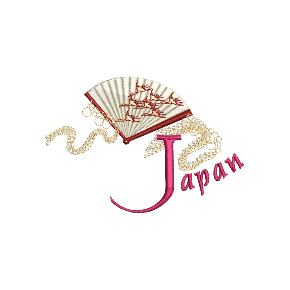 Japanese Fan Embroidery Design