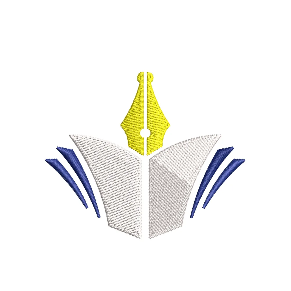 Pen Book Embroidery Design