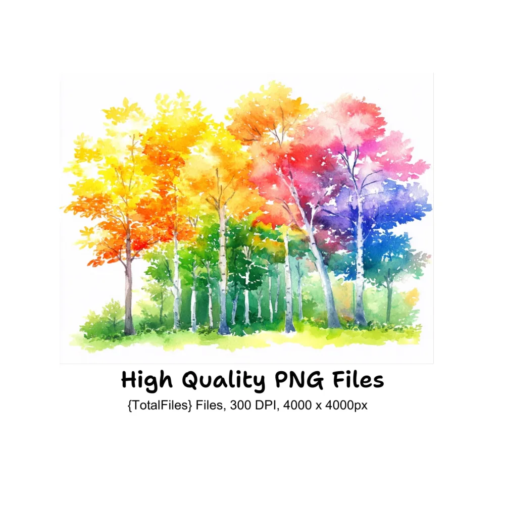 Vibrant Forest Clipart Bundle