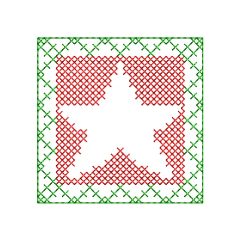 Star Crosstitch Embroidery Design