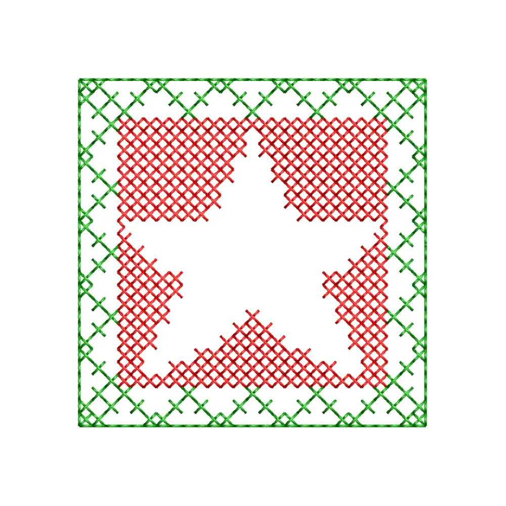Star Crosstitch Embroidery Design