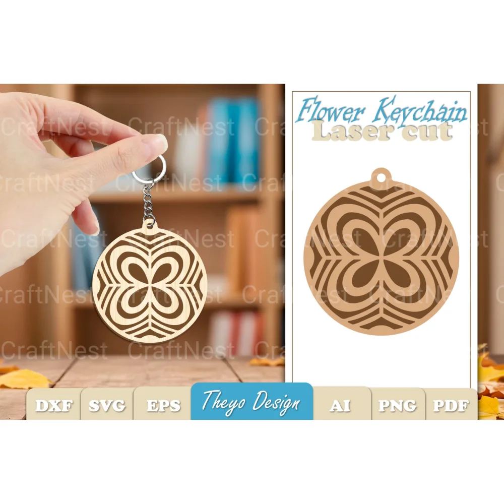 Flower Mandala Keychain SVG Bundle