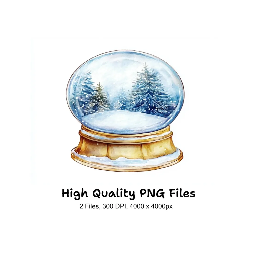 Enchanted Forest Snow Globe Clipart Bundle