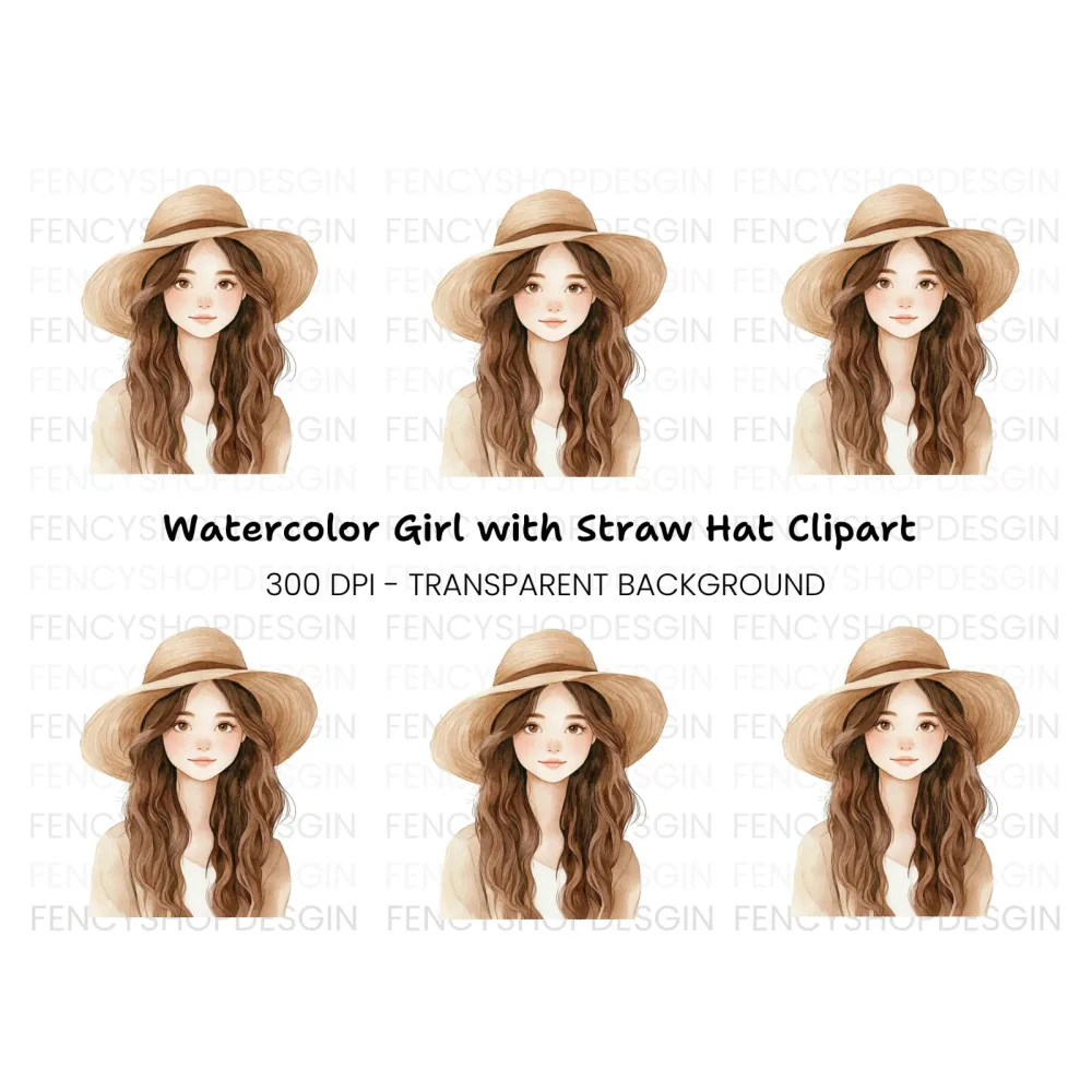 Girl With Sun Hat Clipart Bundle