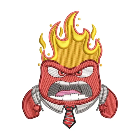 Fire Head Embroidery Design