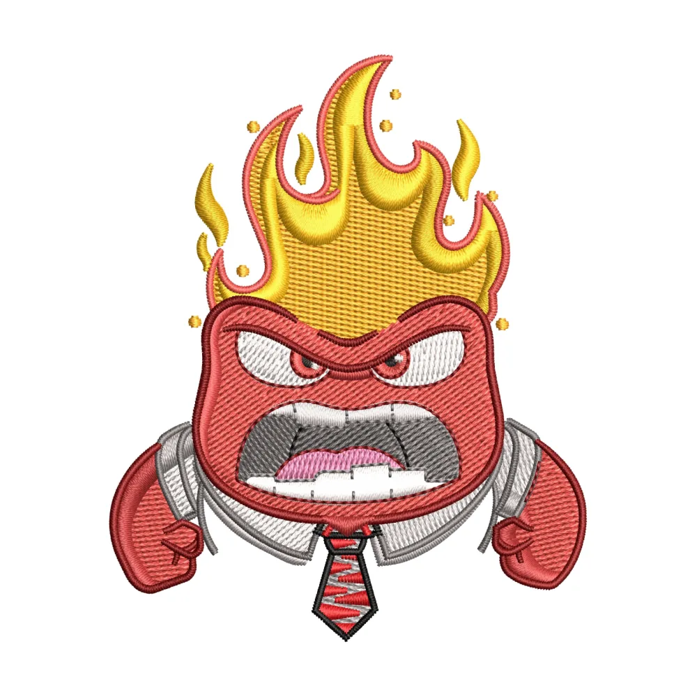 Fire Head Embroidery Design
