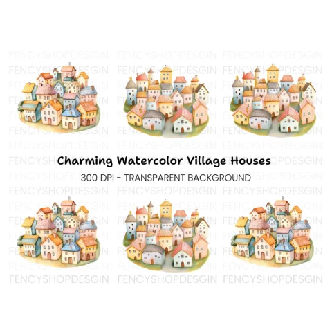 Charming Village Clipart Bundle