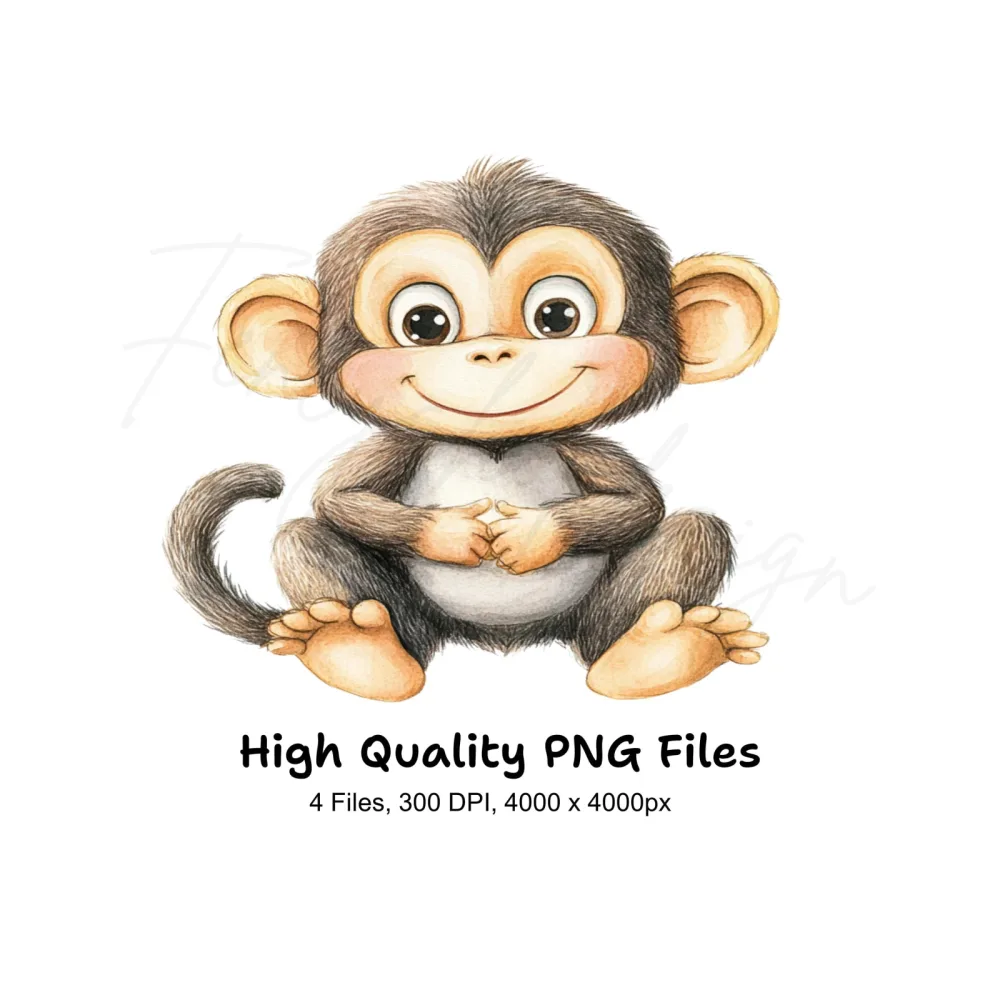 Adorable Monkey Clipart Bundle