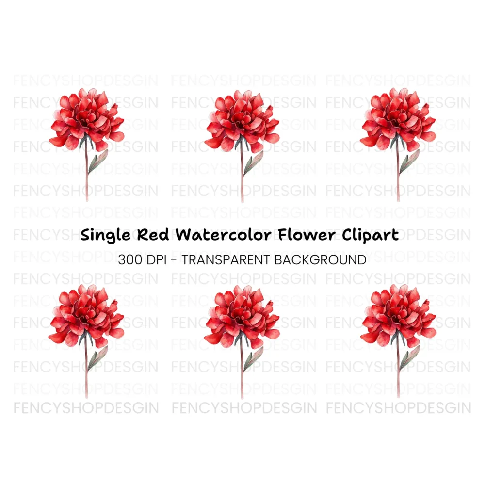Stunning Red Peony Clipart Bundle