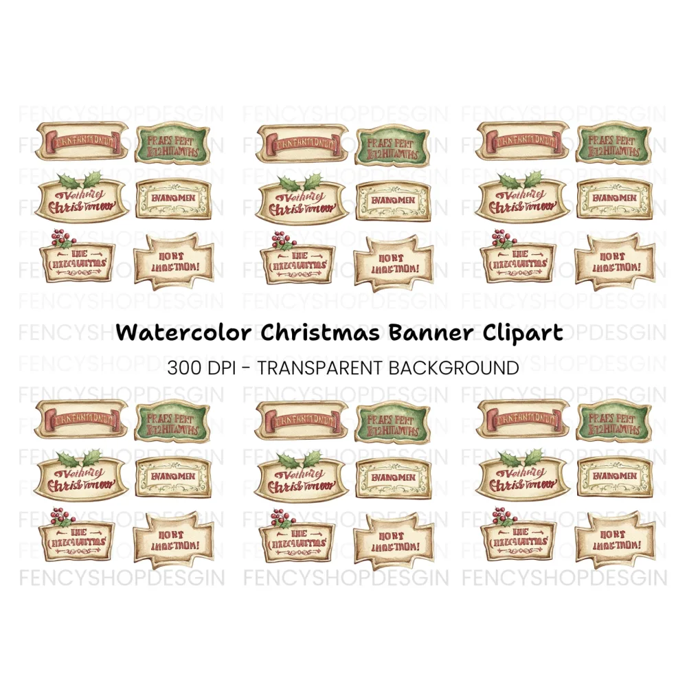 Christmas Labels Clipart Bundle