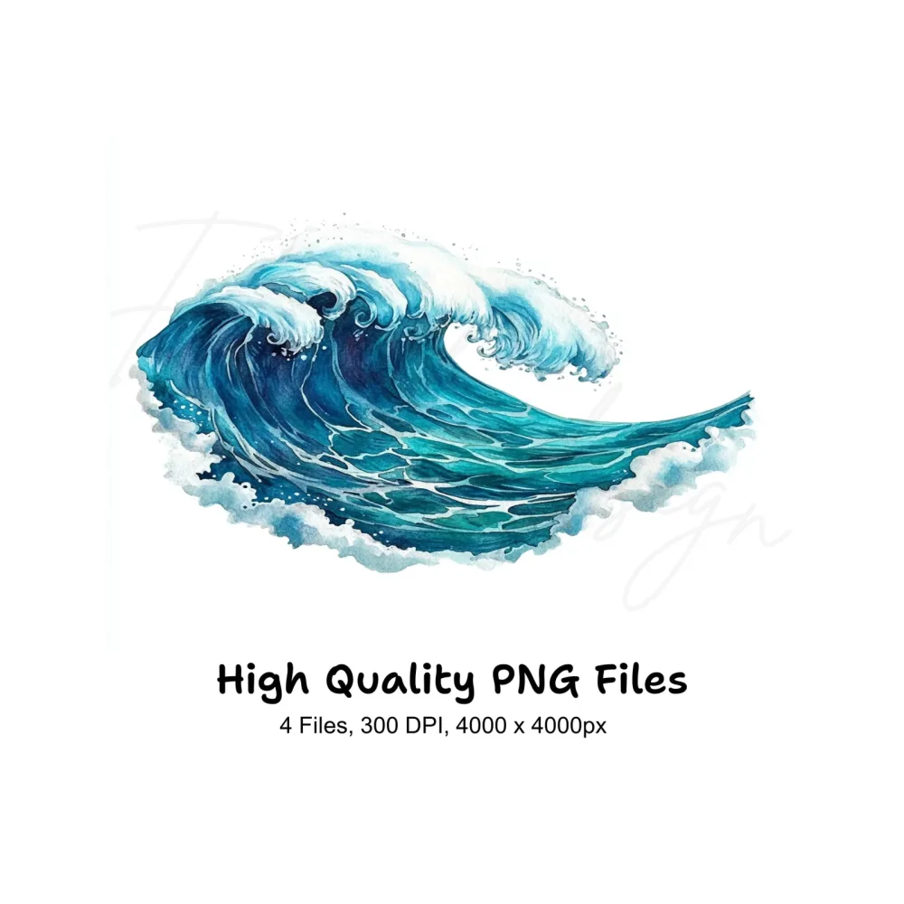 Dynamic Ocean Waves Clipart Bundle