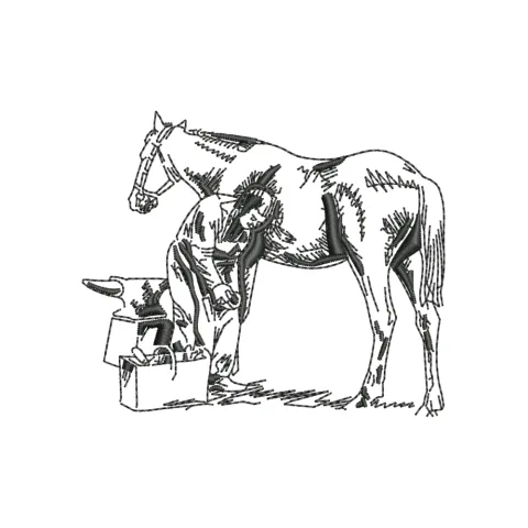 Horse Shoeman Embroidery Design