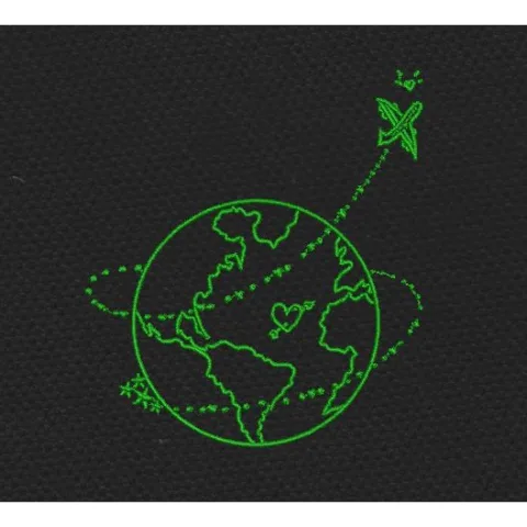 Green Earth Embroidery Design