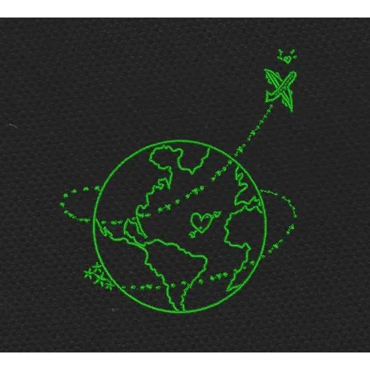 Green Earth Embroidery Design