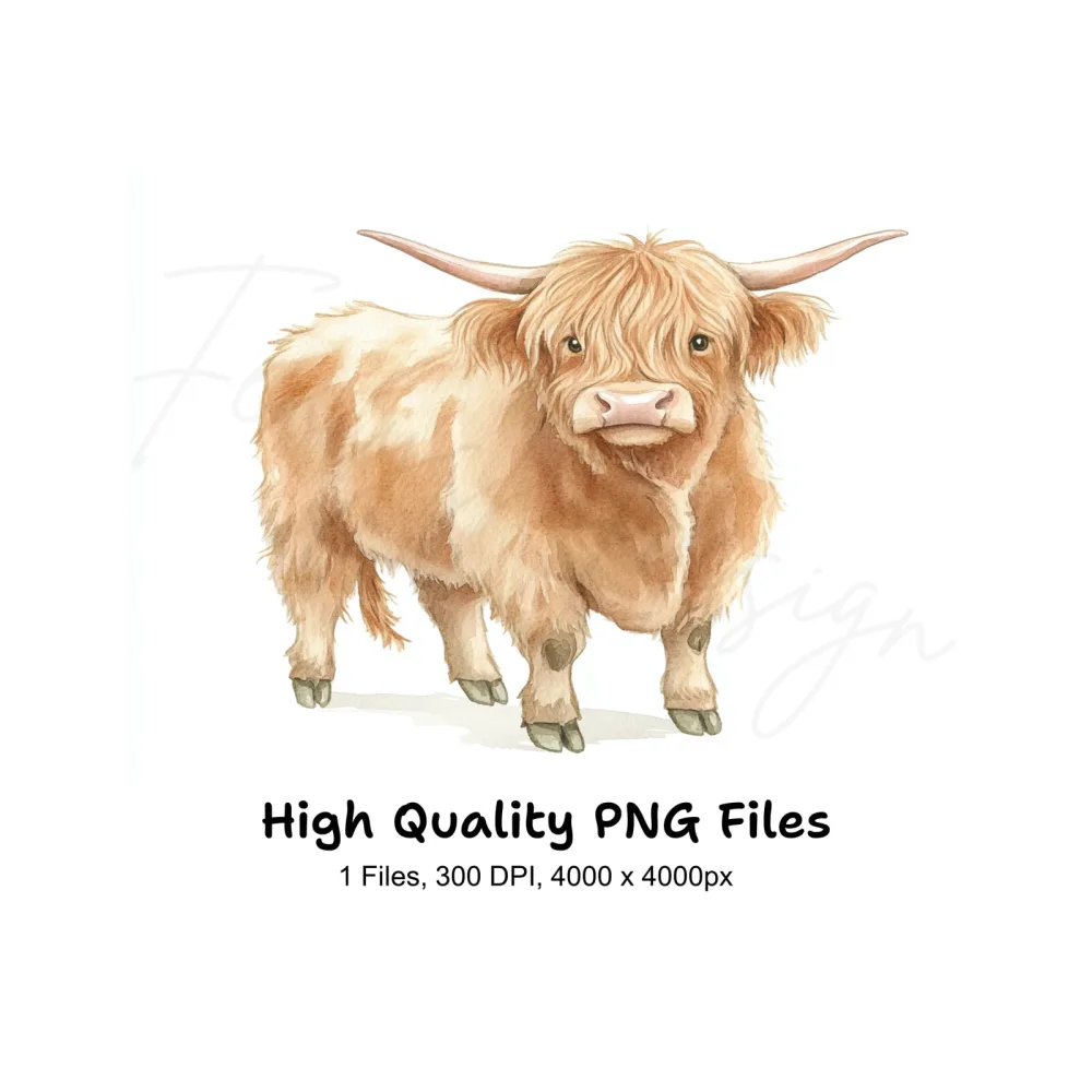 Adorable Highland Calf Clipart Bundle