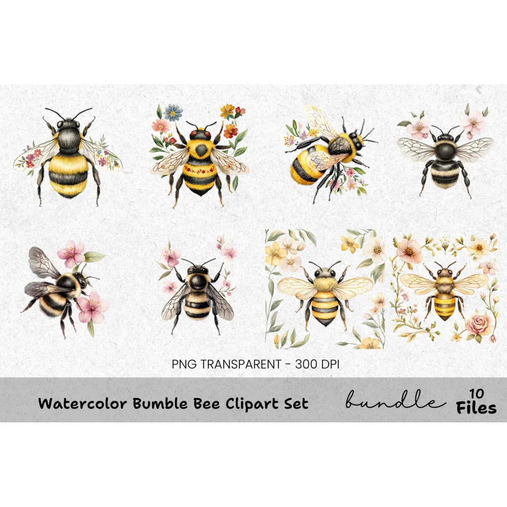Bumble Bee Clipart Bundle