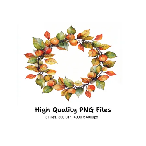Autumn Wreath Clipart Bundle