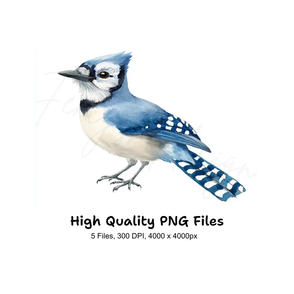 Blue Jay Bird Clipart Bundle