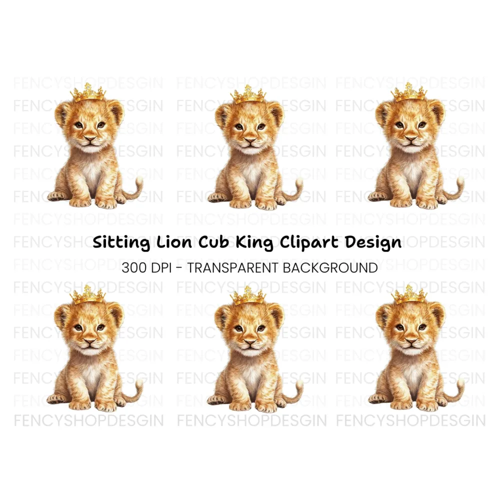 Adorable Lion King Cubs Clipart Bundle