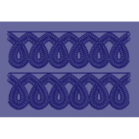 Guilloche Loop Continuous Border Embroidery Design