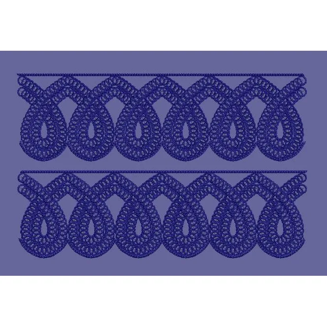 Guilloche Loop Continuous Border Embroidery Design