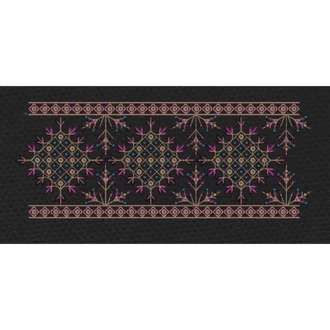 Floral Endless Border Flowers Embroidery Design