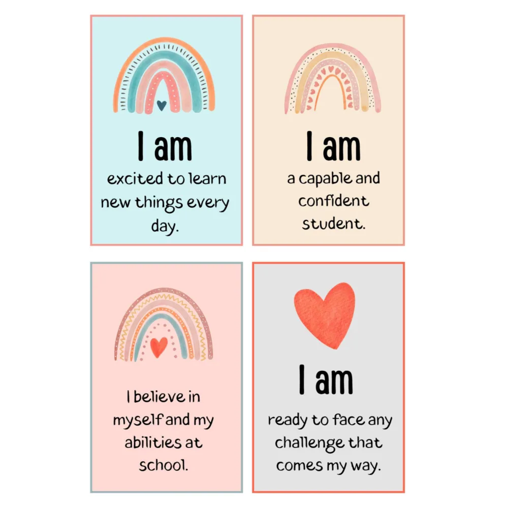 Positive Affirmation Cards for Students