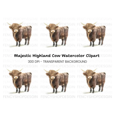 Highland Cow Clipart Bundle