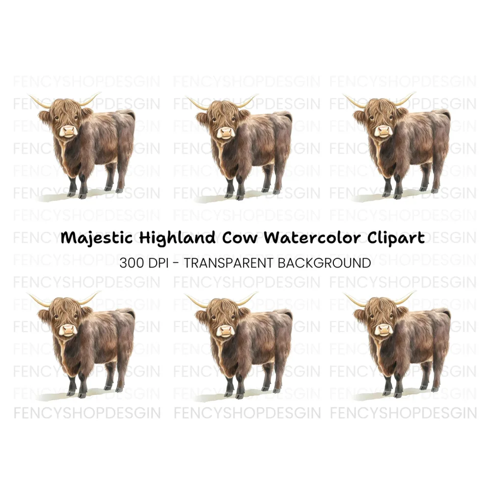 Highland Cow Clipart Bundle