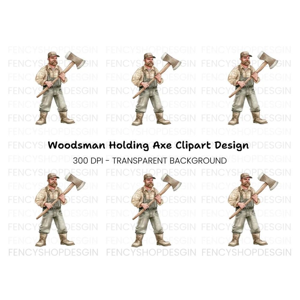 Lumberjack With Axe Clipart Bundle